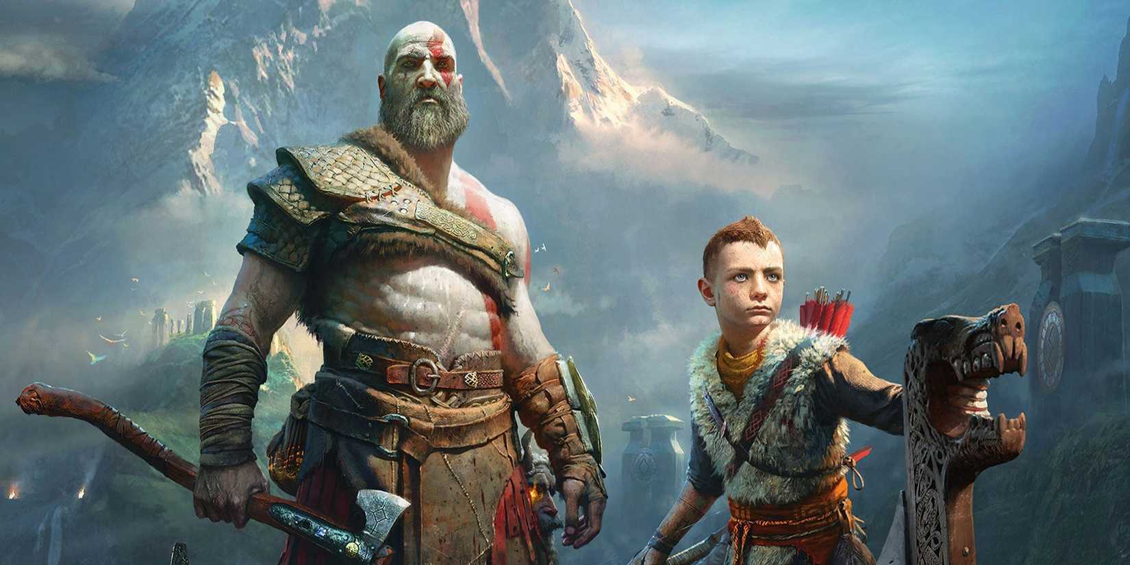 Kratos and Atreus standing together in God of War 2018