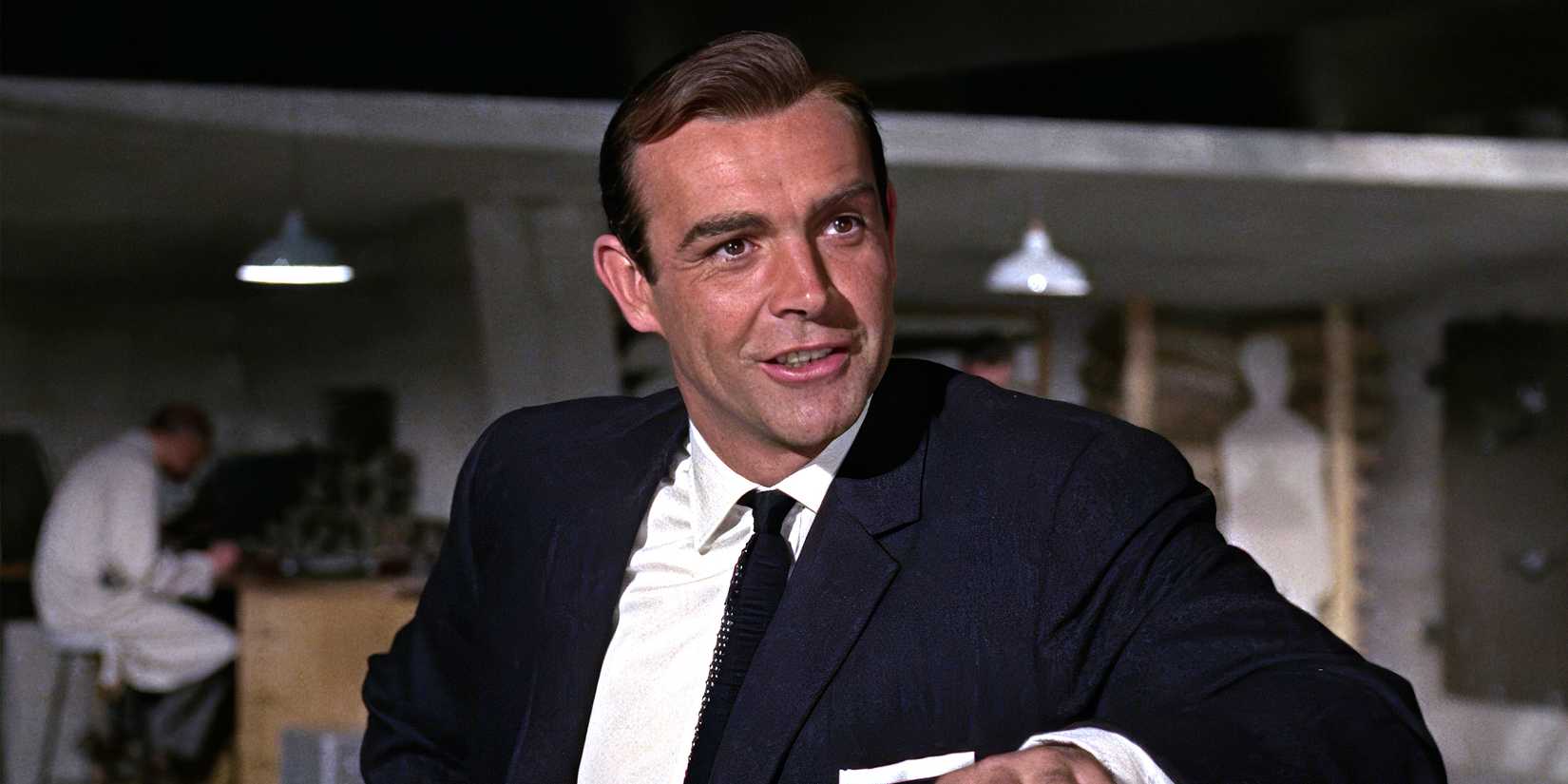 Sean Connery smiling in Goldfinger