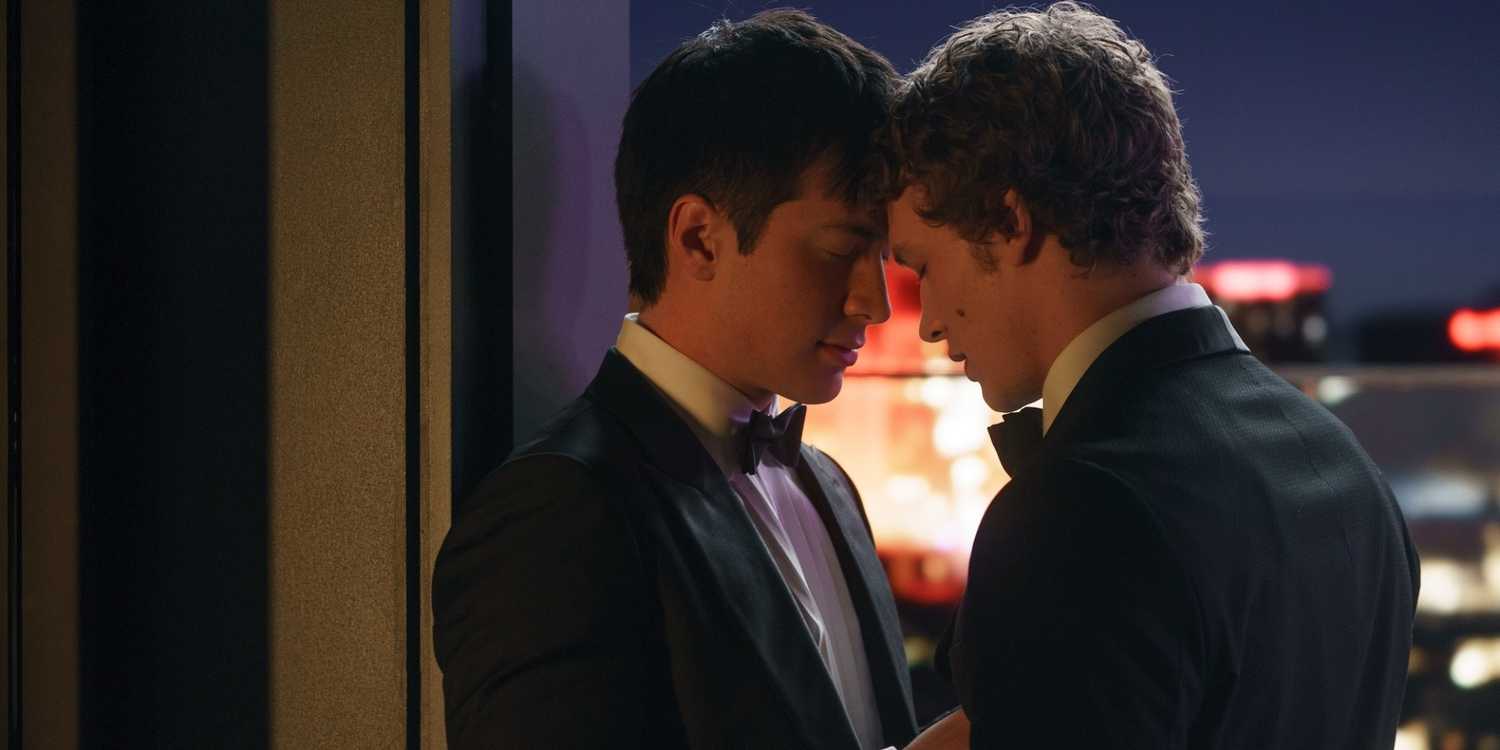 Hudson Williams as Shane Hollander and Connor Storrie as Ilya Rozanov in Season 1 of 'Heated Rivalry.'