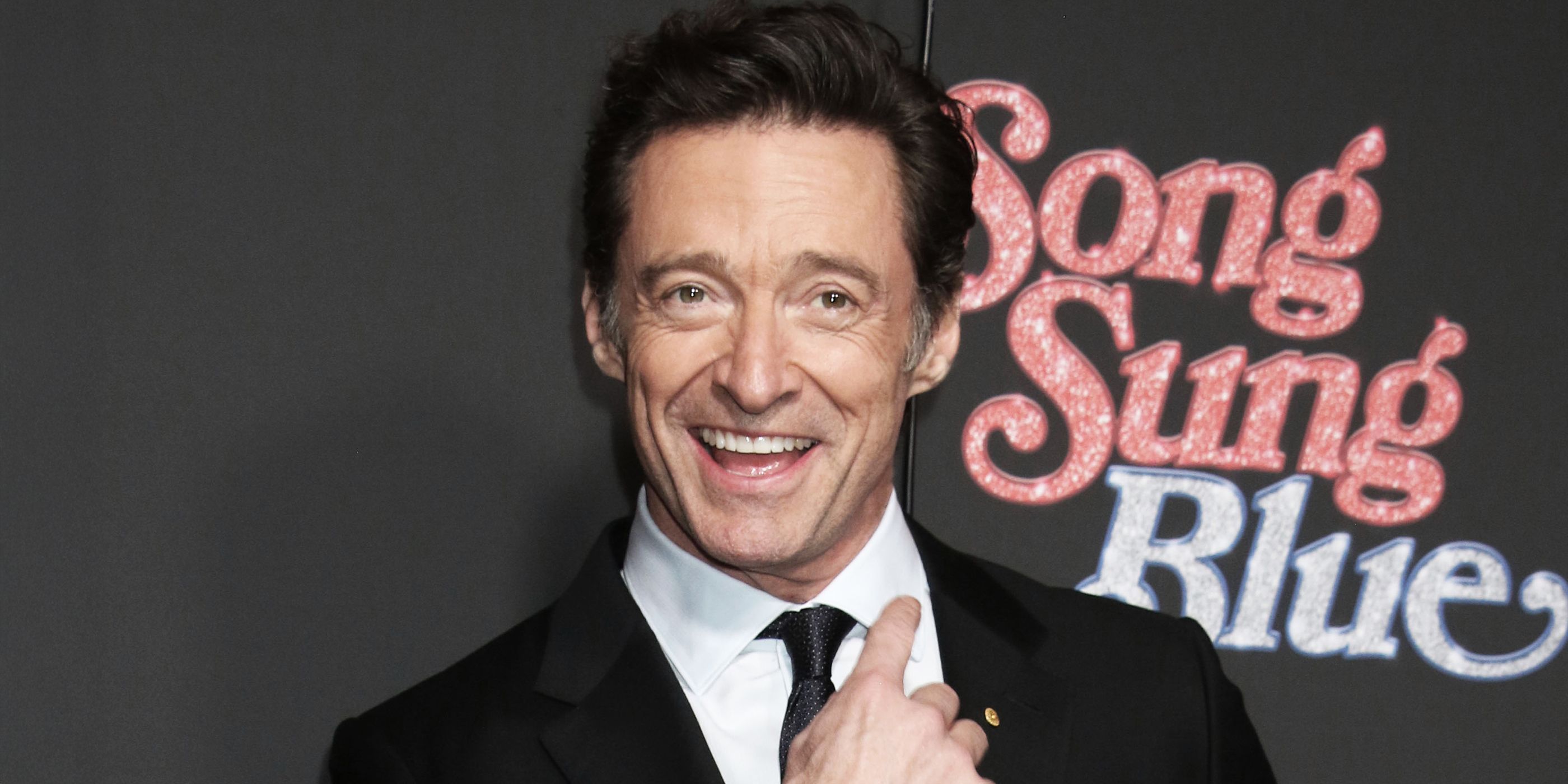 Hugh Jackman on the red carpet of Song Sung Blue