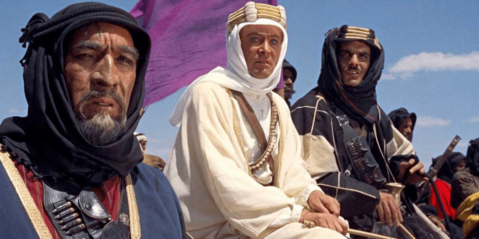 Three men looking in the same direction in Lawrence of Arabia