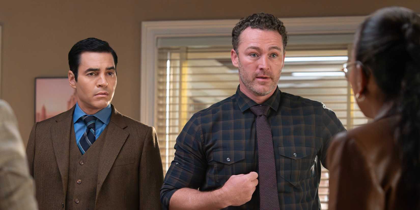 Will Trent and Michael Ormewood talking to Amanda in Will Trent Season 4 Episode 5