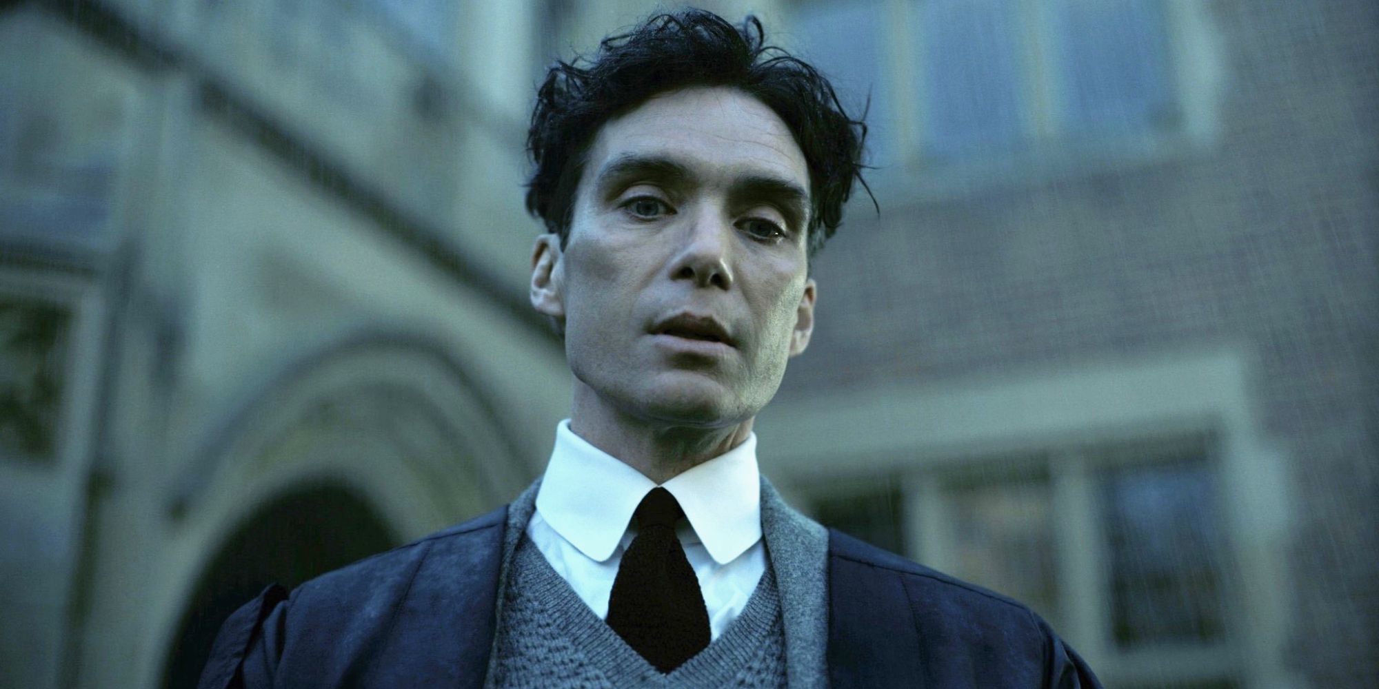 Cillian Murphy as J. Robert Oppenheimer in an early scene during Oppenheimer (2023)