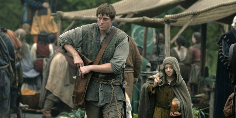 Dexter Sol Ansell as Egg walking outside with Peter Claffey as Dunk in A Knight of the Seven Kingdoms
