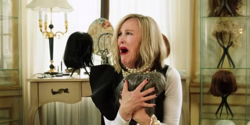 Catherine O'Hara clutches her wigs in the 'Schitt's Creek' episode 'Our Cup Runneth Over.'