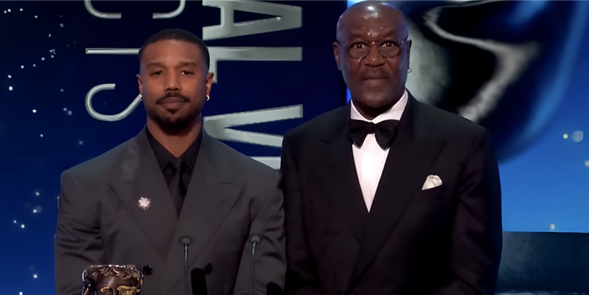 Michael B. Jordan and Delroy Lindo presenting at the BAFTAs