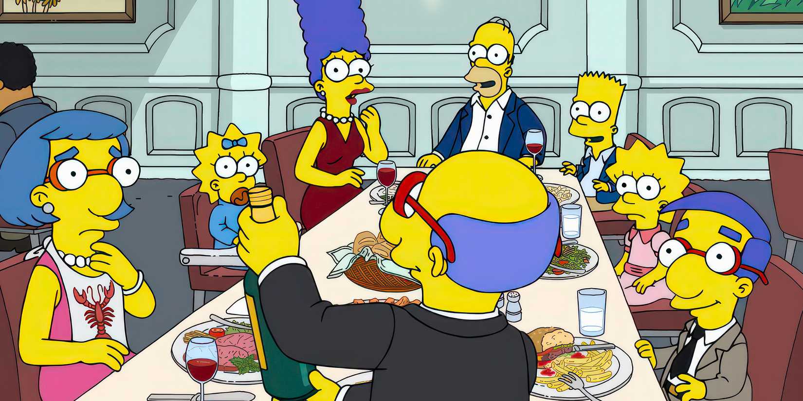 Kirk toasting to his family and the Simpson family 