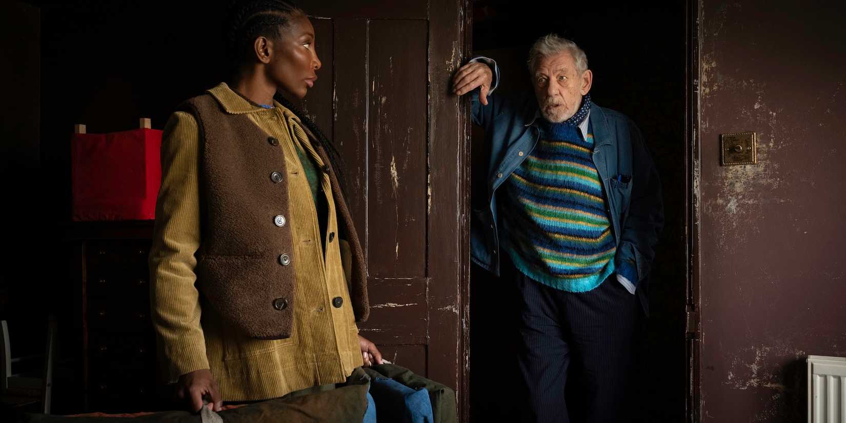 Michaela Cole and Ian McKellen in The Christophers