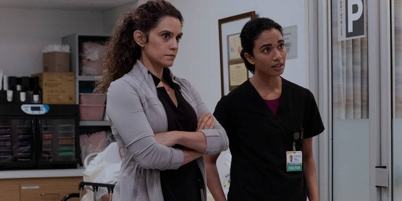 Dr. Baran Al-Hashimi (Sepideh Moafi) and Dr. Samira Mohan (Supriya Ganesh) on 'The Pitt'