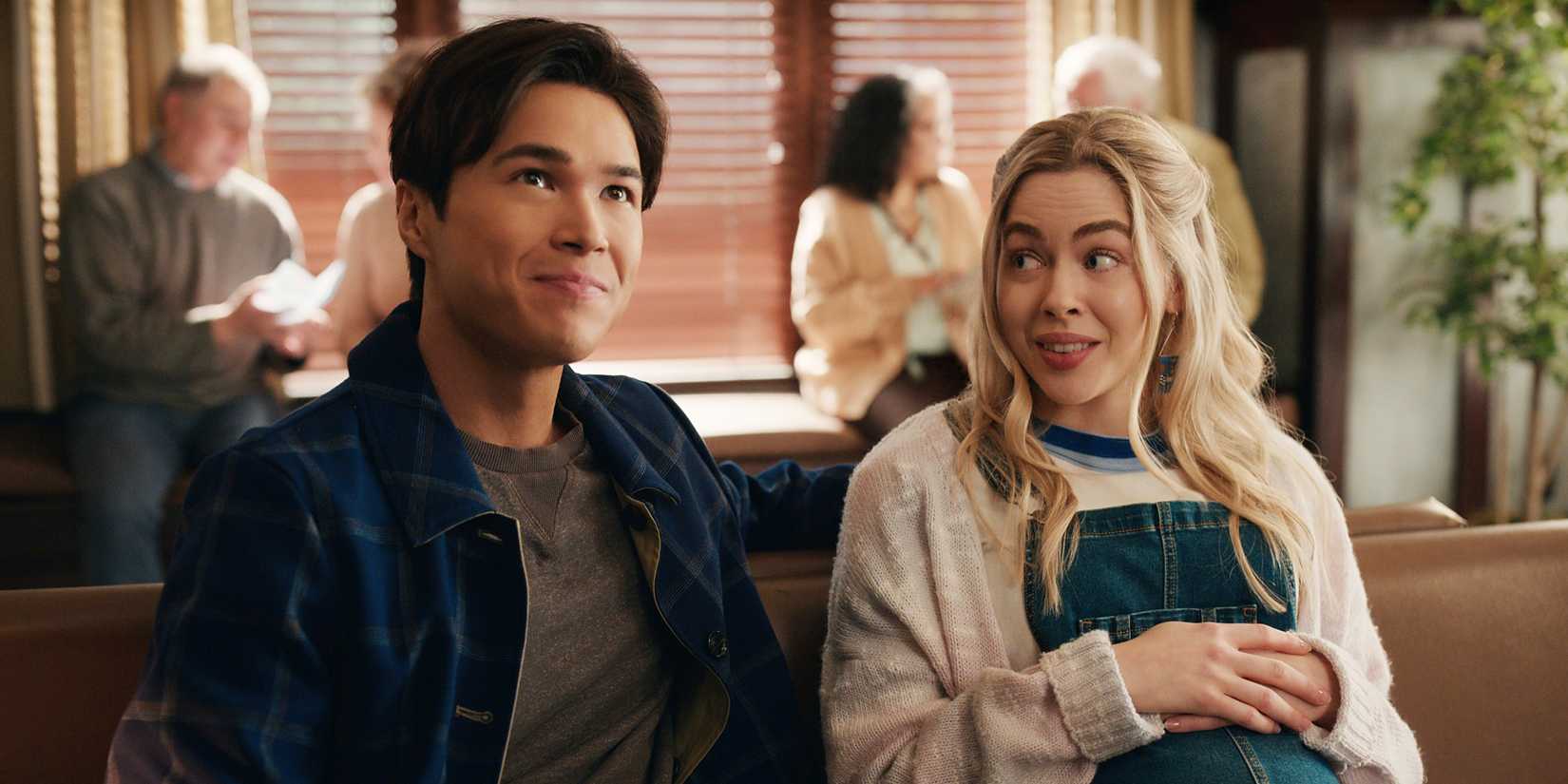 A couple sits in the waiting room at the doctor's office in 'Virgin River'