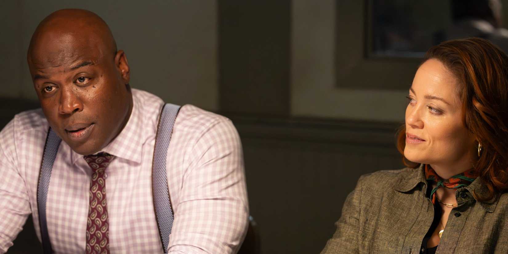 Kevin Daniels as Franklin and Erika Christensen as Angie in Will Trent Season 4 Episode 7