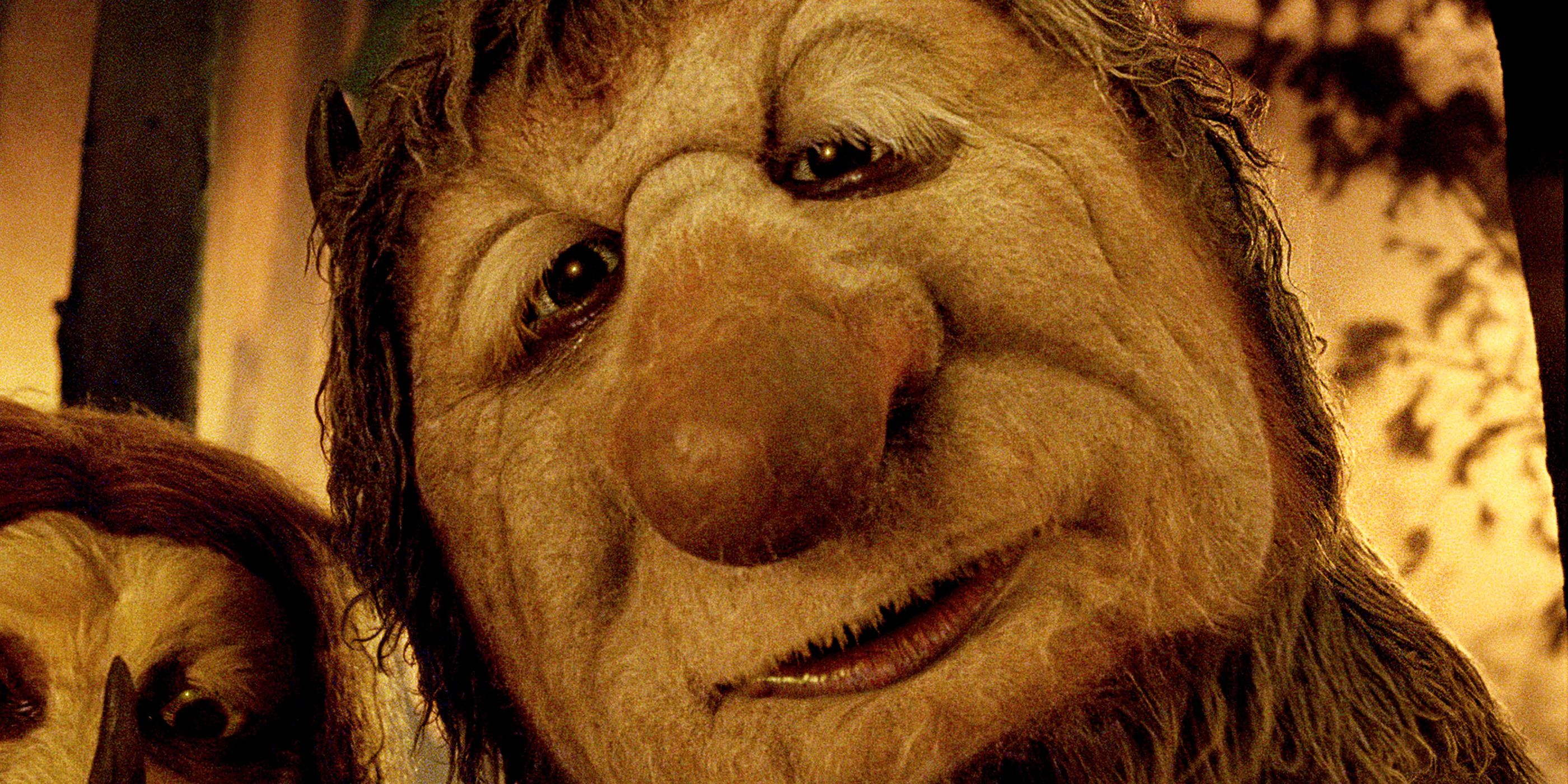 A monster looking at the camera in Where the Wild Things Are