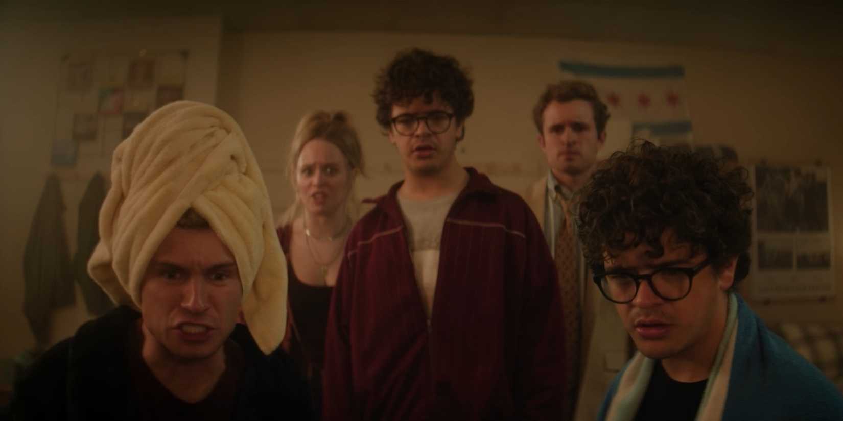 Sean Gianbrone, Lulu Wilson, and Gaten Matarazzo in Pizza Movie