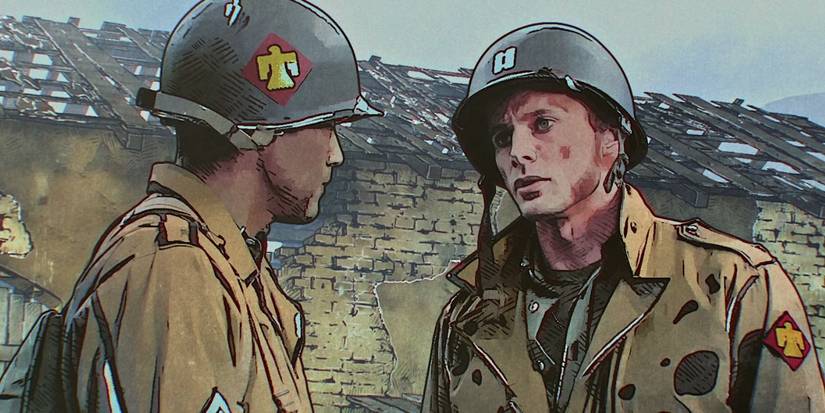 Two soldiers standing together in The Liberator