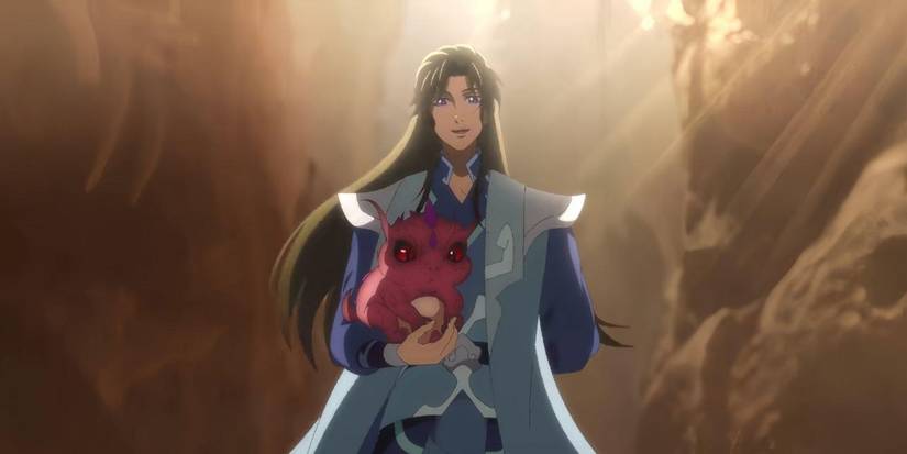A guy holding a weird animal in A will Eternal