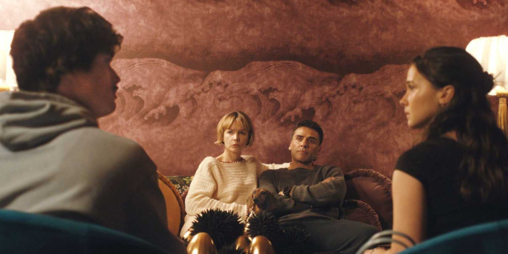 Charles Melton, Carey Mulligan, Oscar Isaac, and Cailee Spaeny on the poster for 'Beef' Season 2