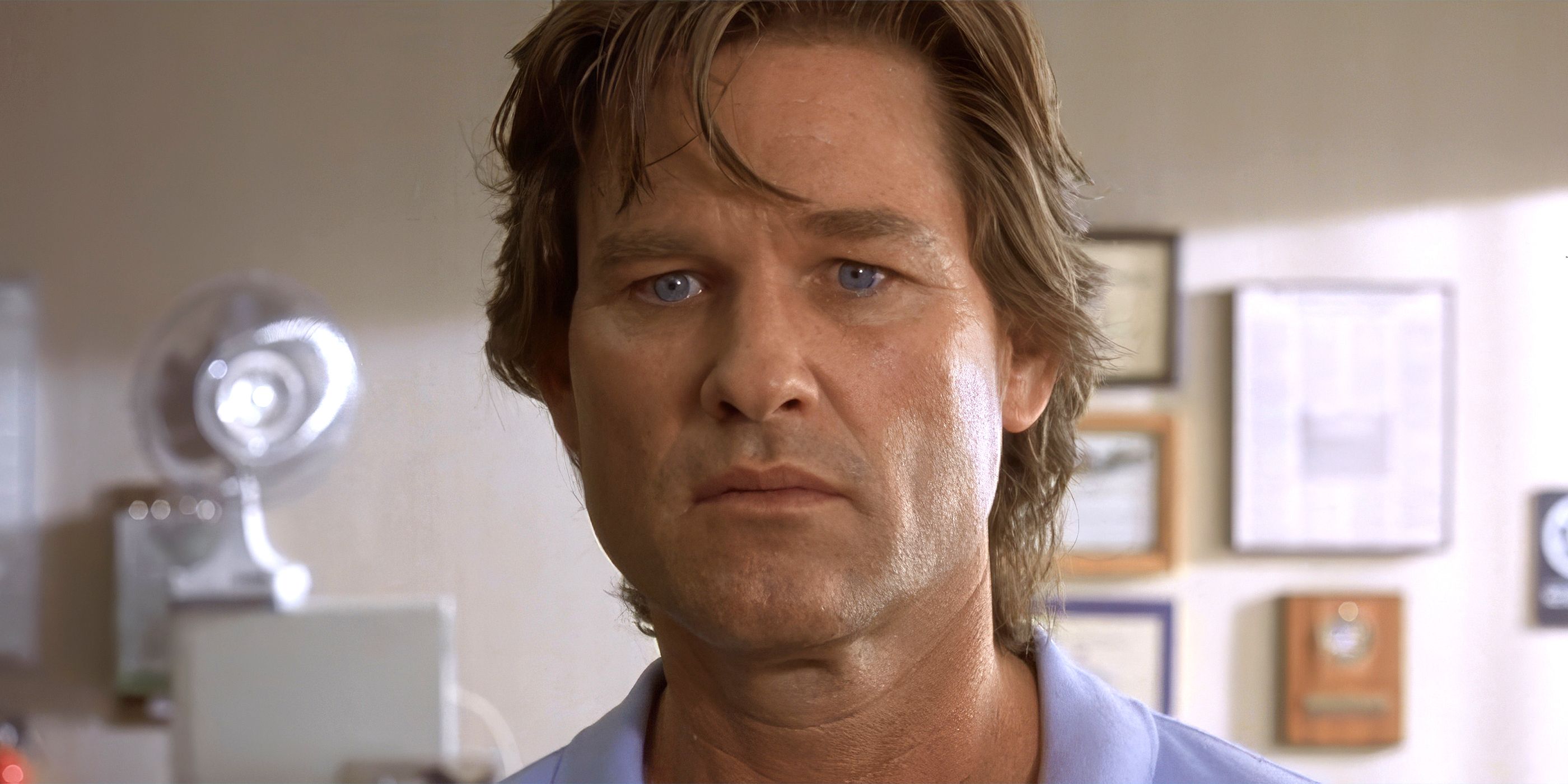 Kurt Russell looking intently in Breakdown