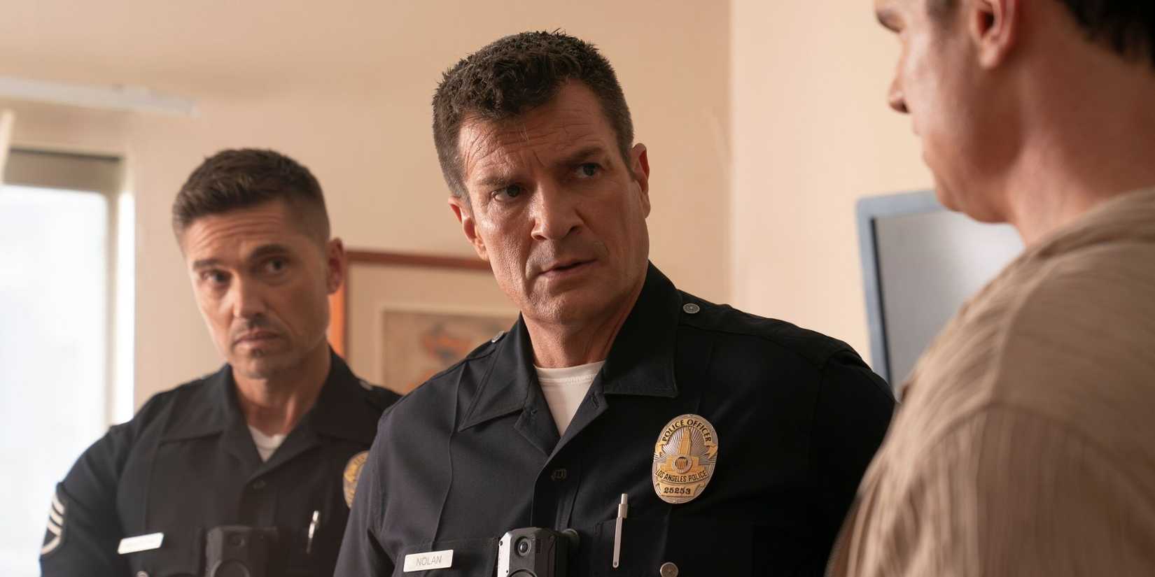 THE ROOKIE – “Aftermath” – Lucy returns to work in the aftermath of the attack. Meanwhile, an unexpected twist hinders the Liam Glasser case, and a familiar face helps the team track down a killer. MONDAY, MARCH 16 (10:00-11:00 p.m. EDT) on ABC. (Disney/Mike Taing) ERIC WINTER, NATHAN FILLION