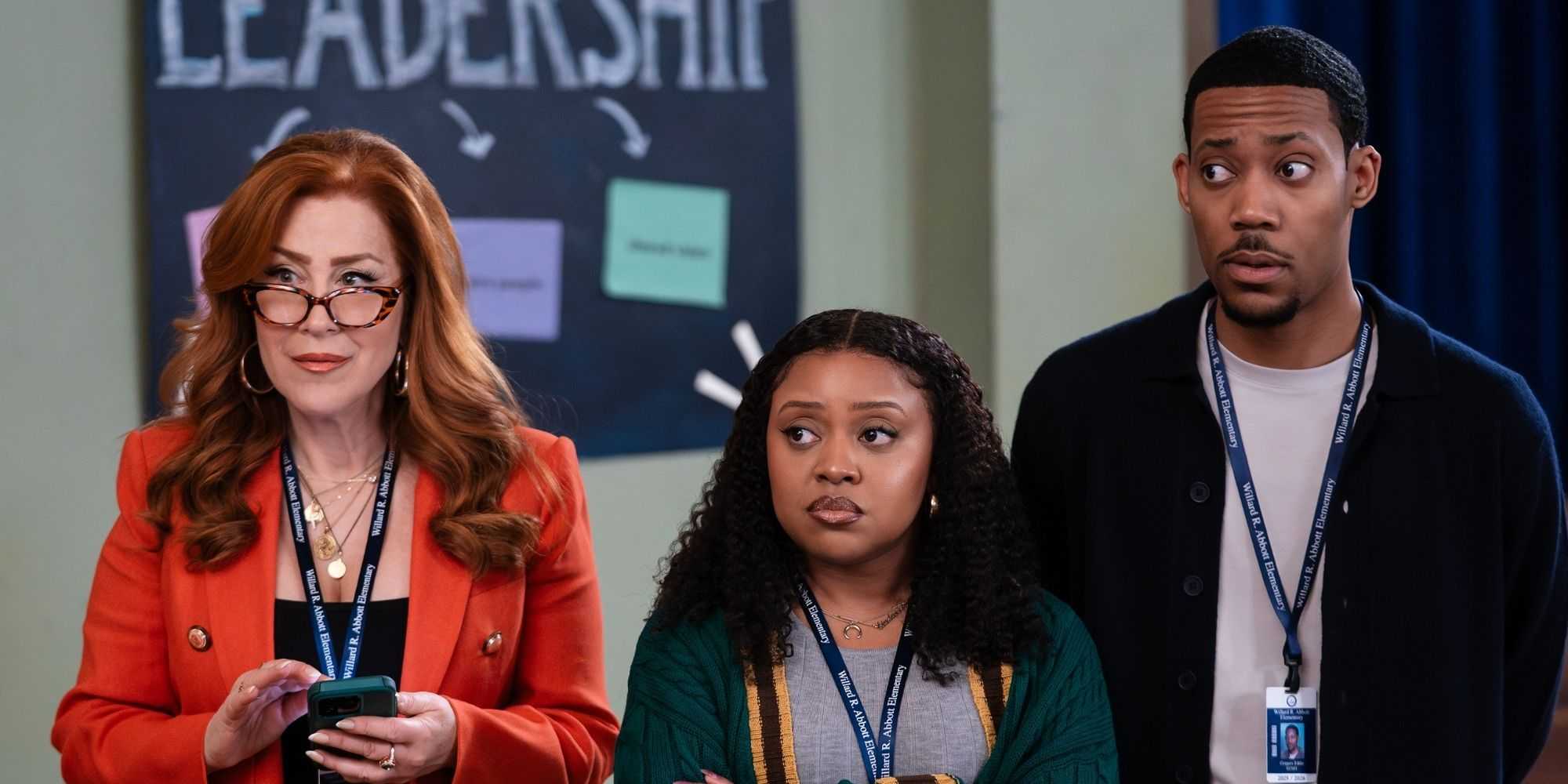 ABBOTT ELEMENTARY – “No Homework” – Ava implements a no-homework policy at Abbott, sparking debate amongst the teachers. WEDNESDAY, MARCH 25 (8:30-9:02 p.m. EDT) on ABC. (Disney/Gilles Mingasson) LISA ANN WALTER, QUINTA BRUNSON, TYLER JAMES WILLIAMS