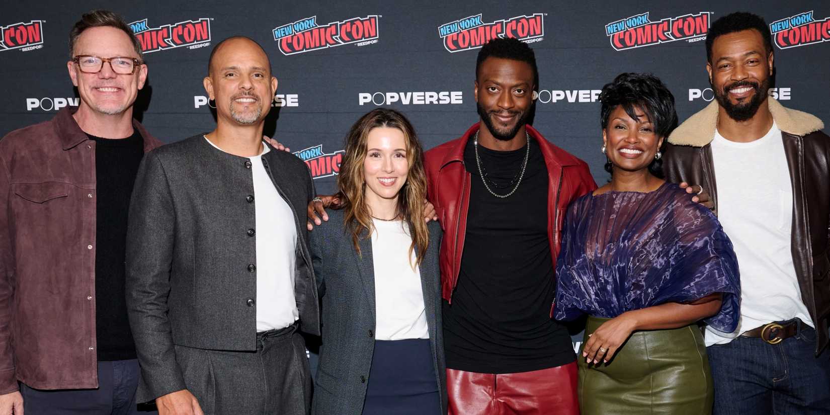 Creator Ben Watkins at New York Comic Con with Aldis Hodge, Matthew Lillard and the cast of Cross Season 2