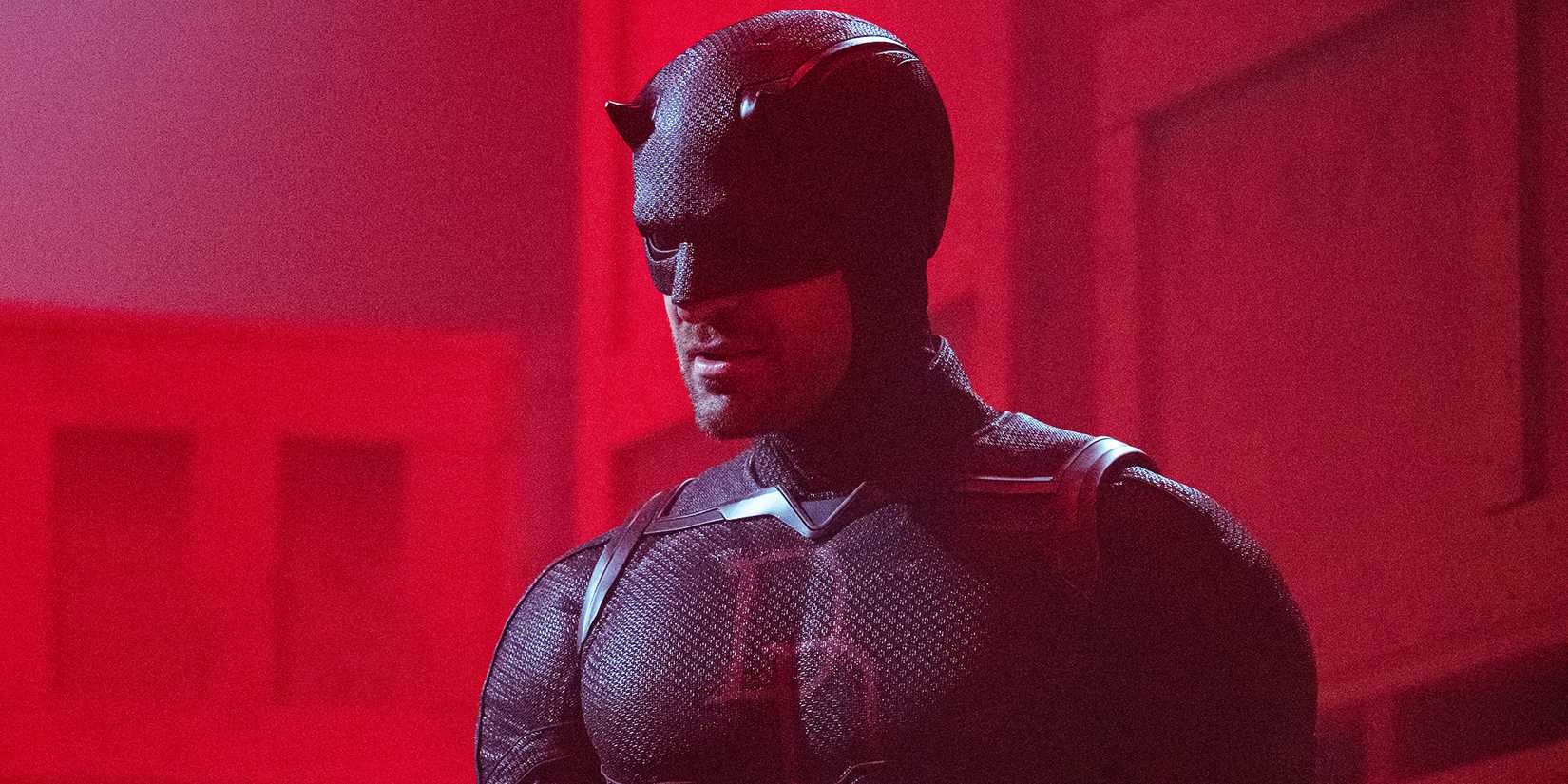 Charlie Cox as Matt Murdock in his new black costume in Daredevil: Born Again Season 2