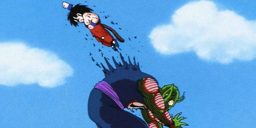 Young Goku bursting through Piccolo's stomach in Dragon Ball