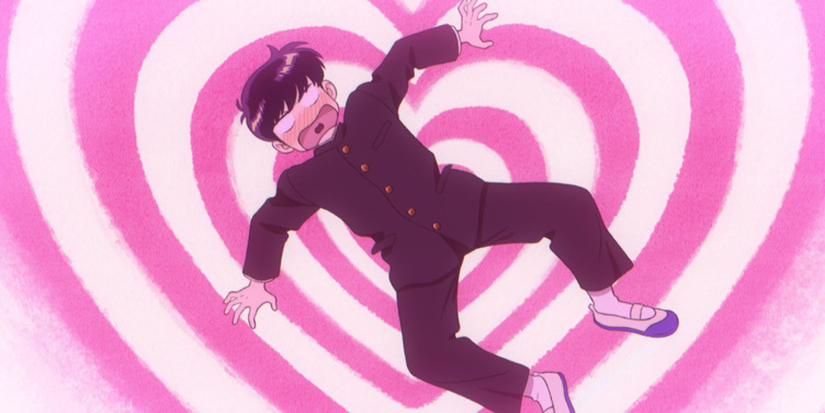 Nakamura falling through hearts in the intro from 'Go For It, Nakamura-kun!!' 