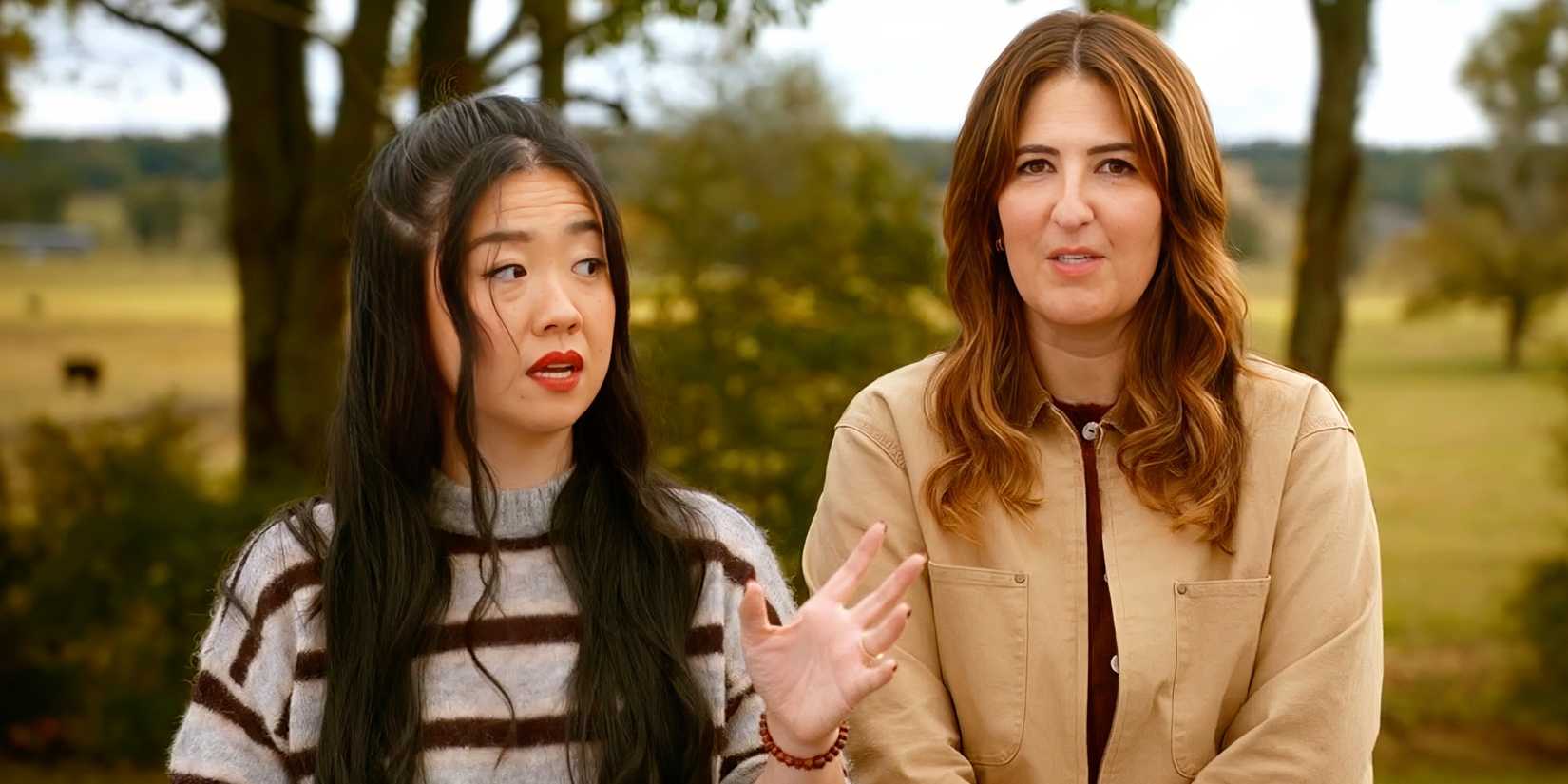 Sherry Cola and D'Arcy Carden talking to the camera in Wild Vacation Rentals 