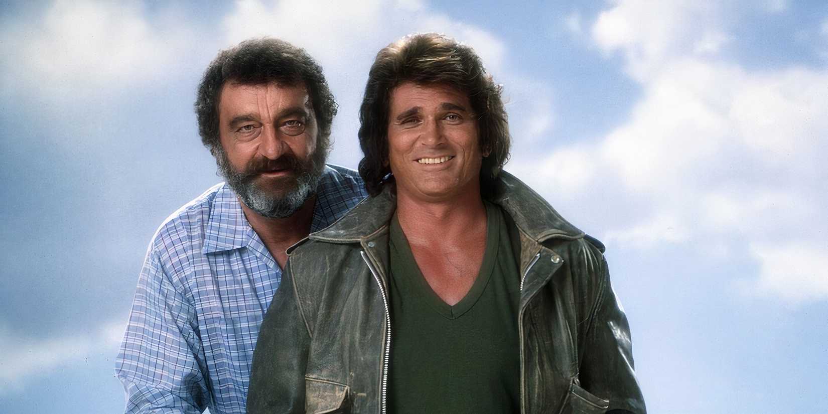Victor French and Michael Landon in 'Highway to Heaven' 