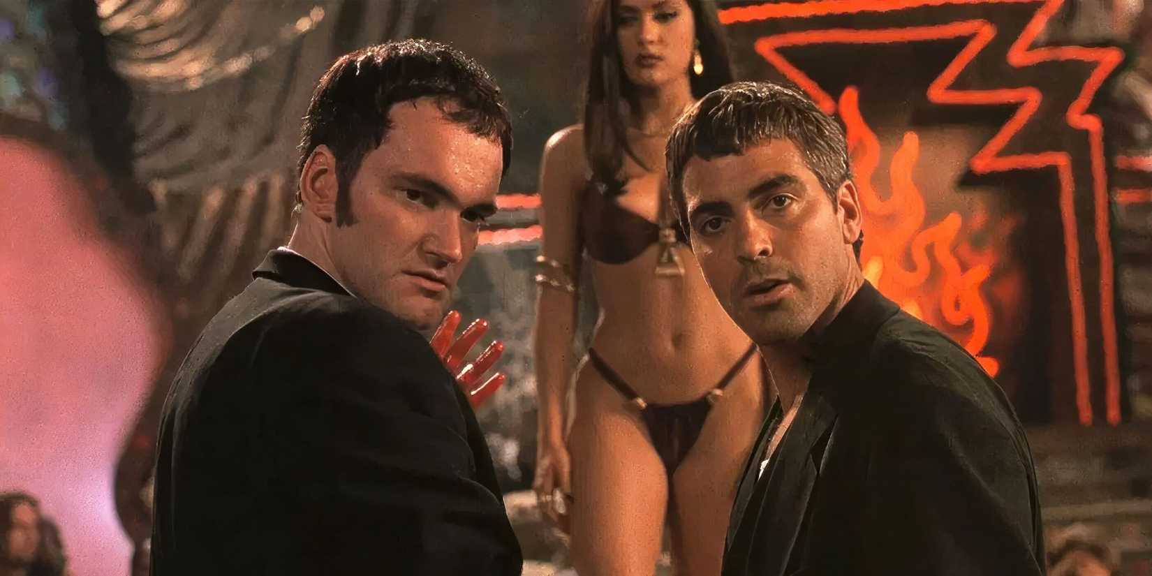 Two guys looking over their shoulders in From Dusk Till Dawn