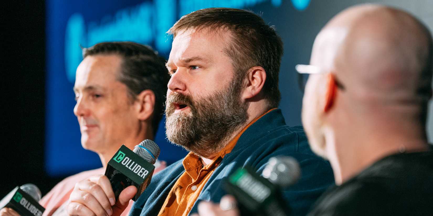 Robert Kirkman speaks on stage at Collider's Invincible Season 4 Q&A.