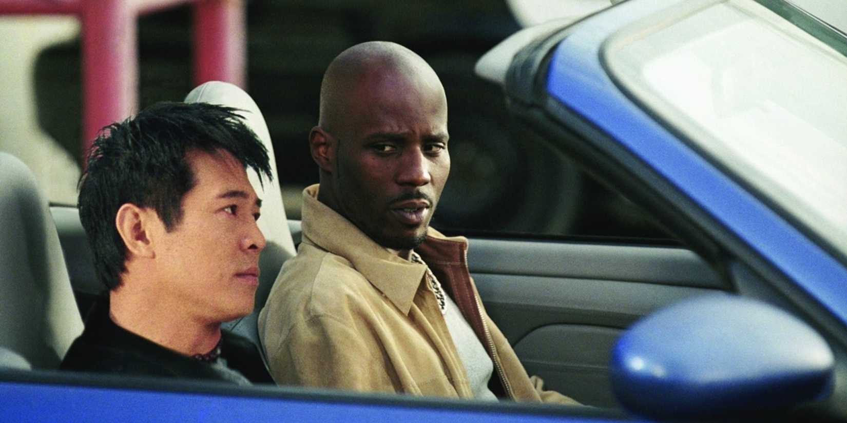 Jet Li and DMX driving a blue car in 'Cradle 2 the Grave'
