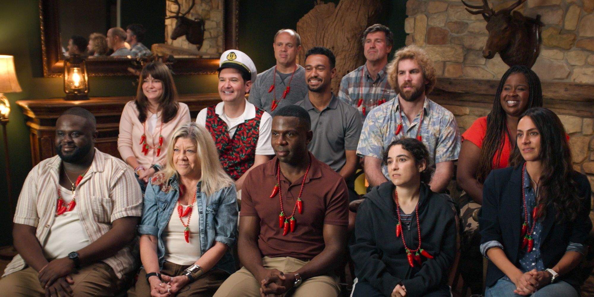 Anthony Norman surrounded by actos in 'Jury Duty Presents: Company Retreat'