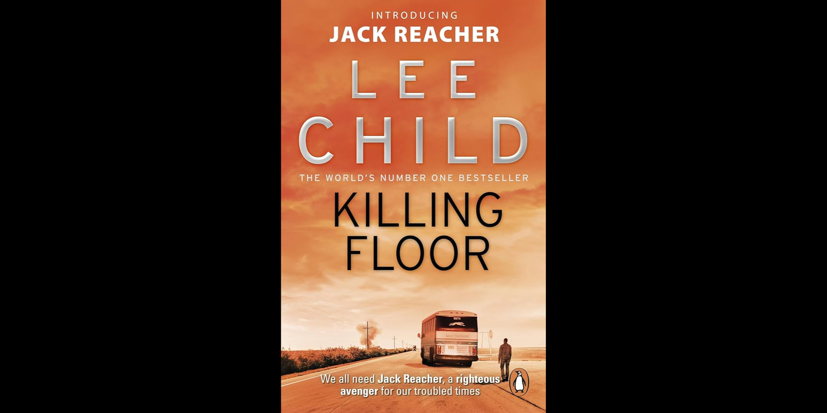 An image of a man standing on the side of the road on the book cover of 'Killing Floor'