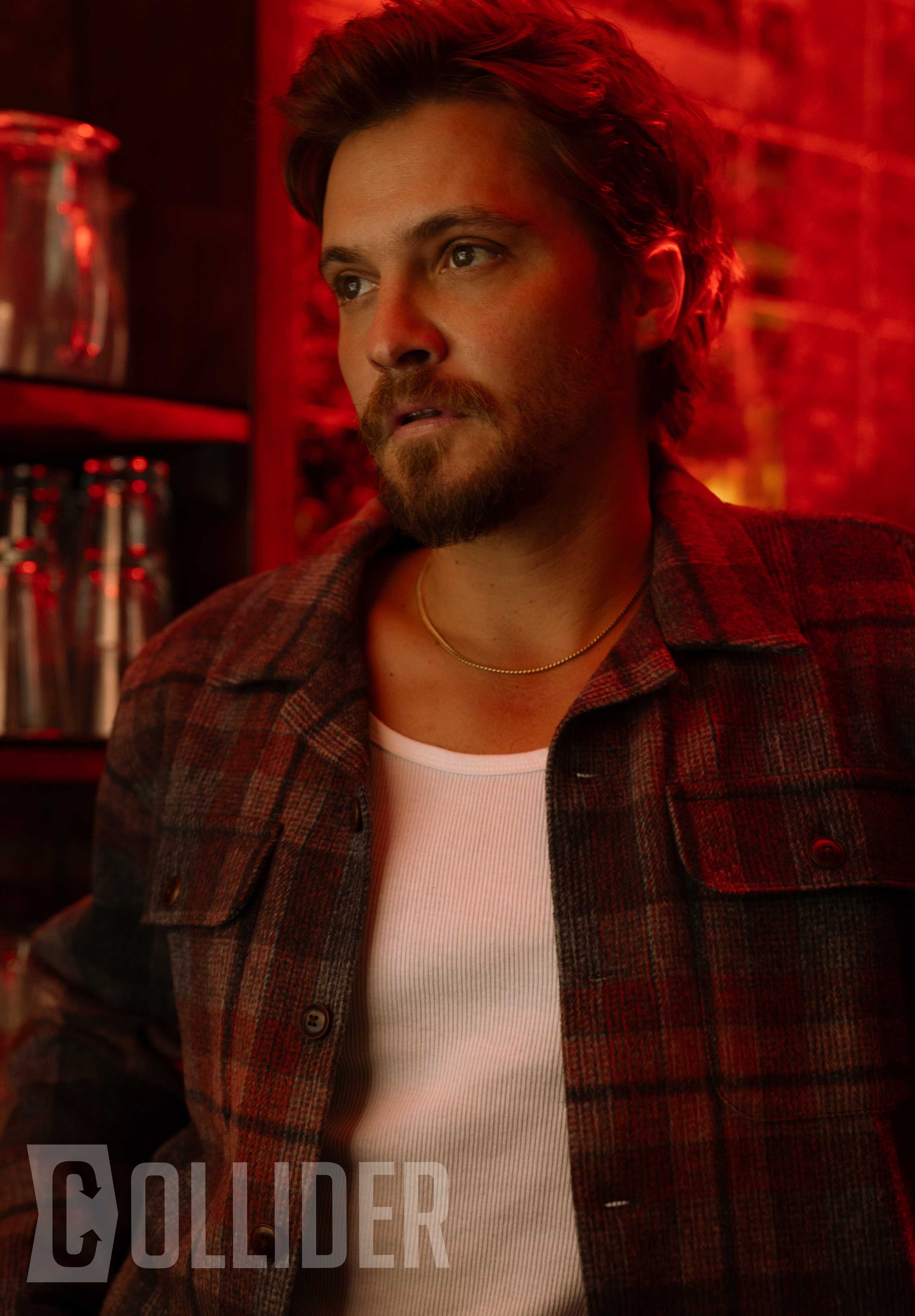 Luke Grimes of CBS Marshals photographed by Andrew Lipovsky for Collider on March 2, 2026, at the East Wing in the Lenox Hill neighborhood of New York City, New York.