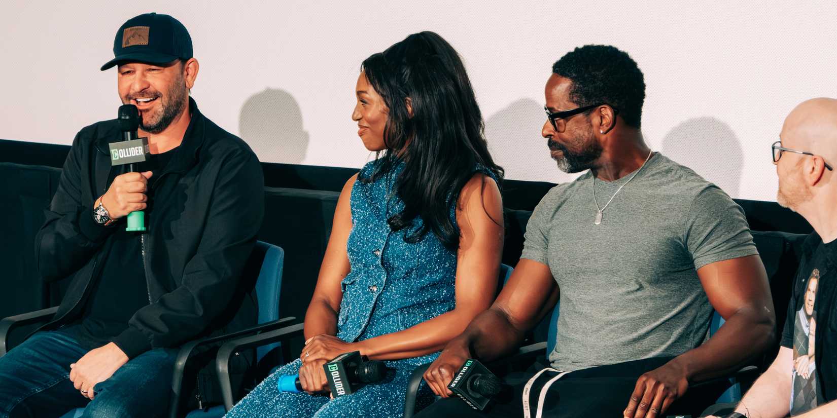 Dan Fogelman, Enuka Okuma, and Sterling K. Brown at Collider's Paradise Season 2 Q&A.