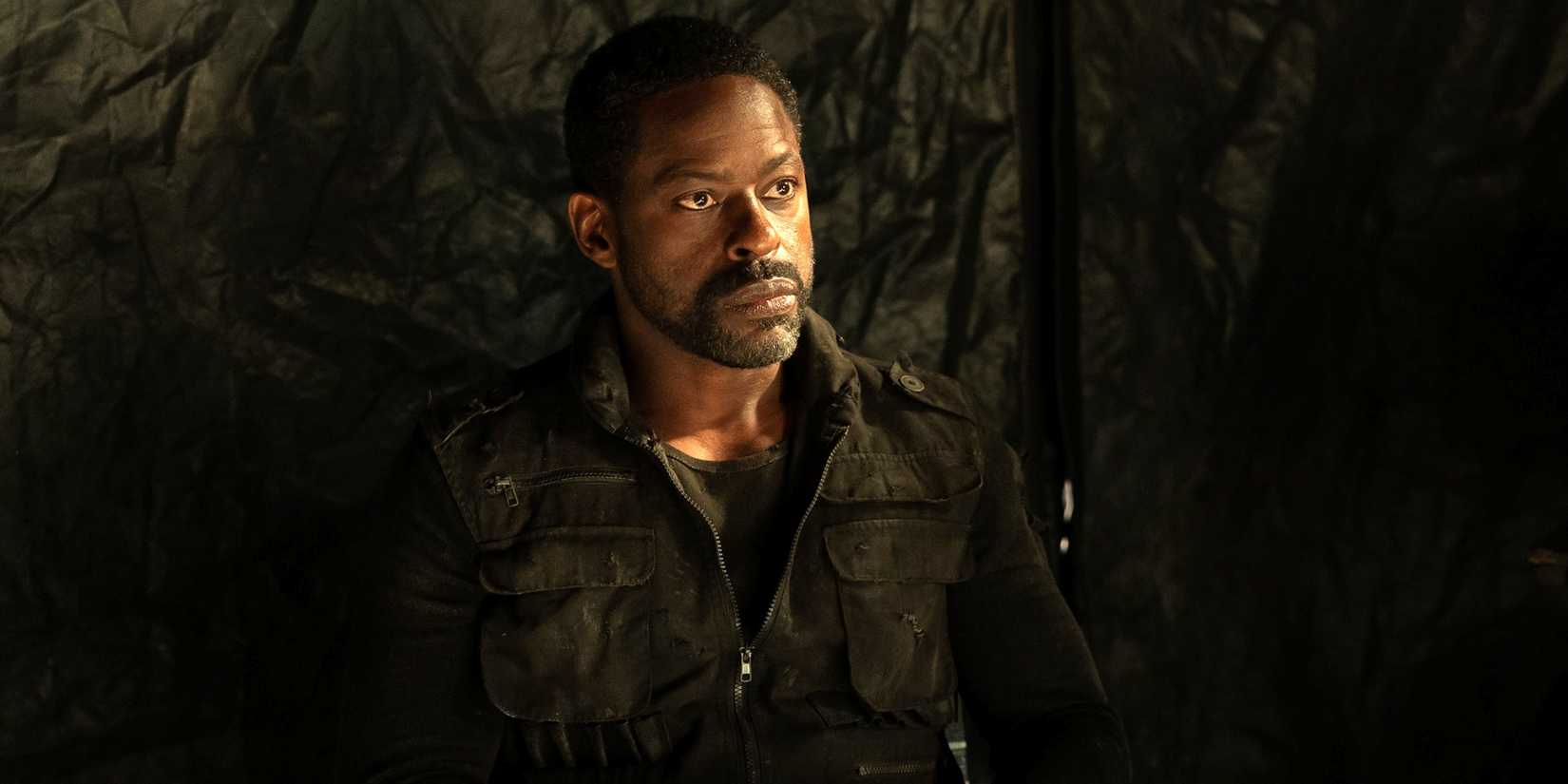 Sterling K. Brown as Xavier looking serious in Paradise Season 2