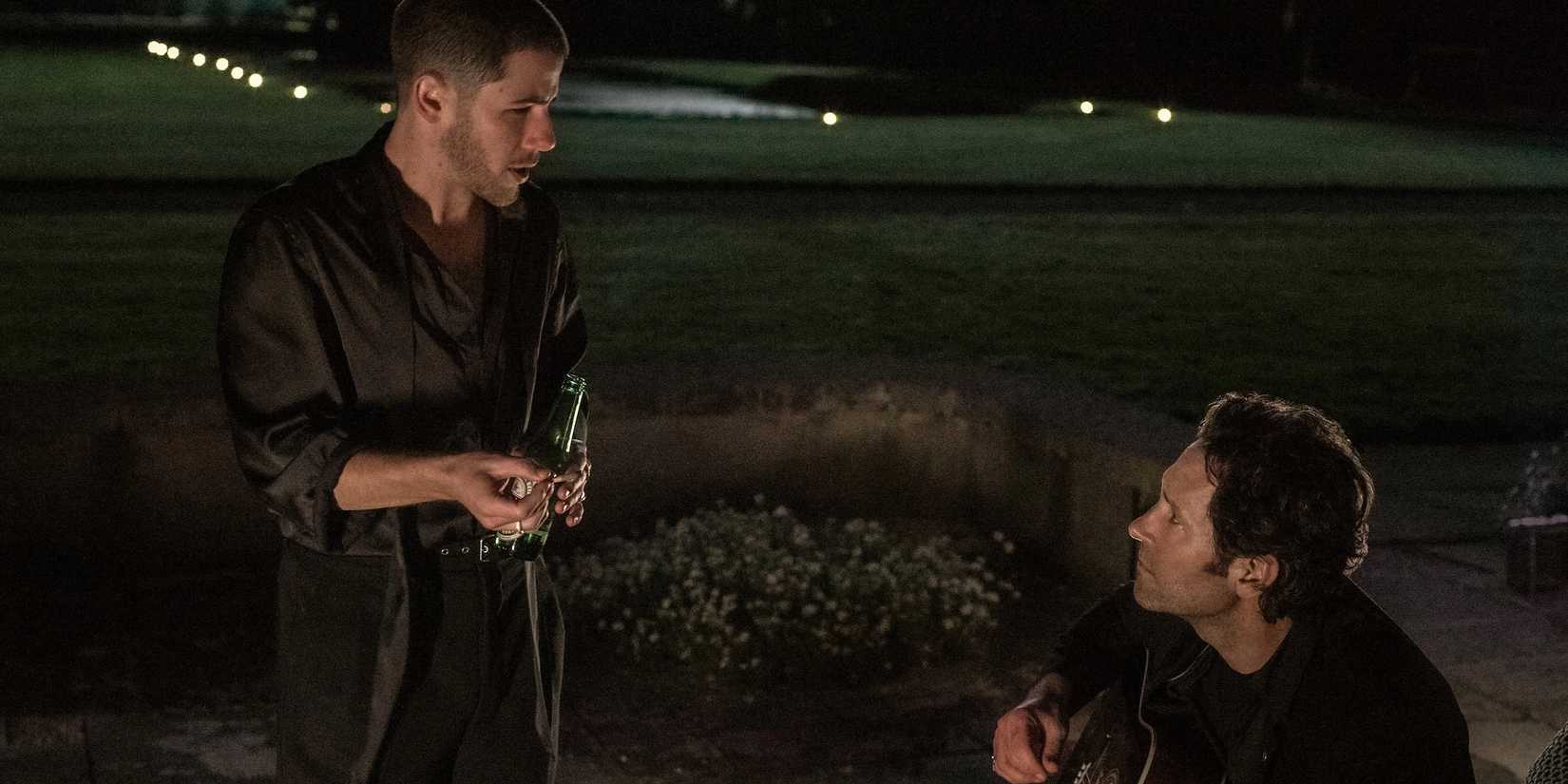 Nick Jonas and Paul Rudd in Power Ballad