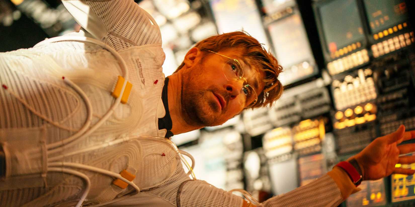 Ryland Grace floating through zero gravity in a space suit in Project Hail Mary