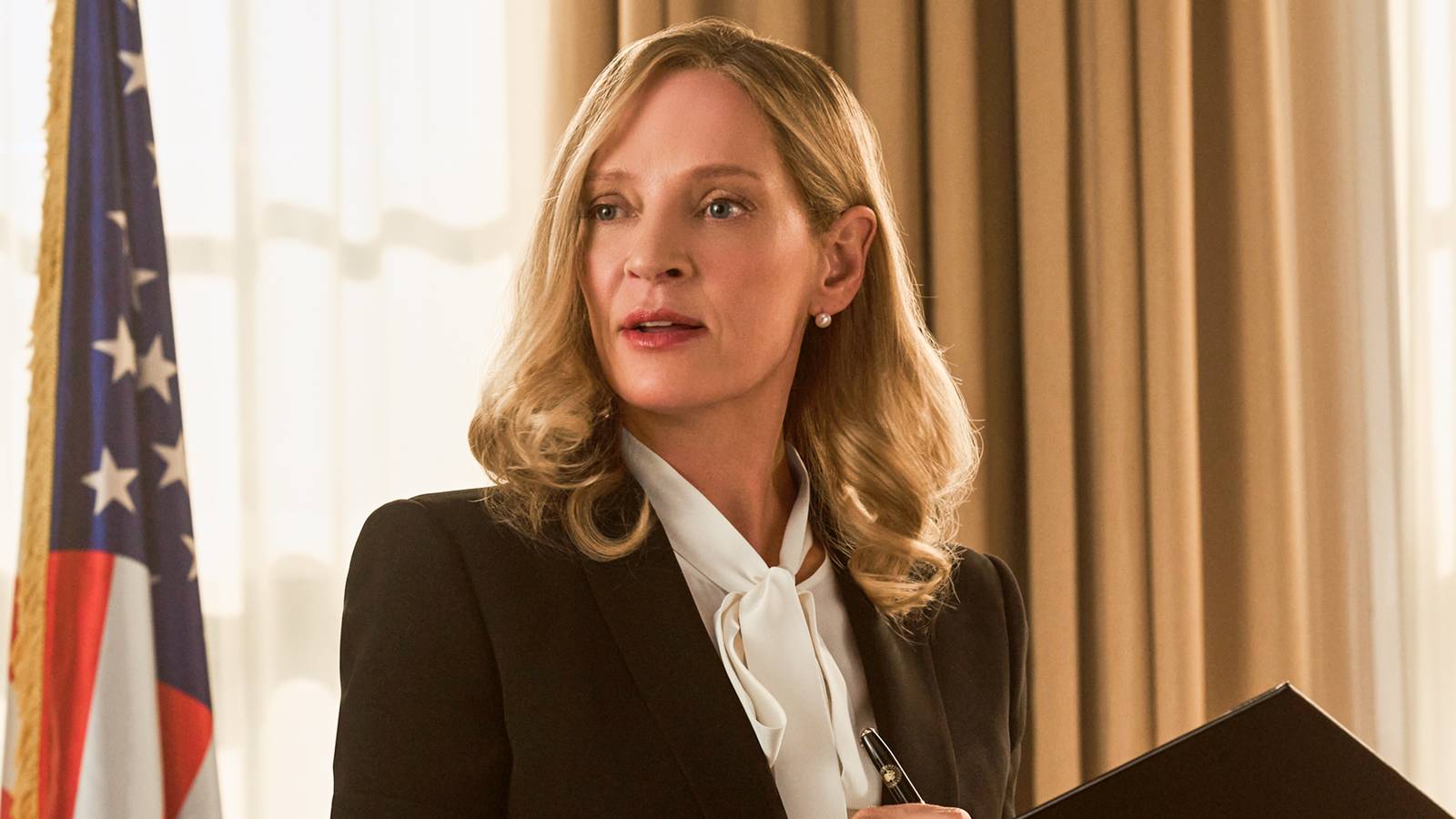 Uma Thurman Teases Alex and Henry's "Deeper" and "Harder" Relationship in 'Red, White & Royal Wedding' [Exclusive]