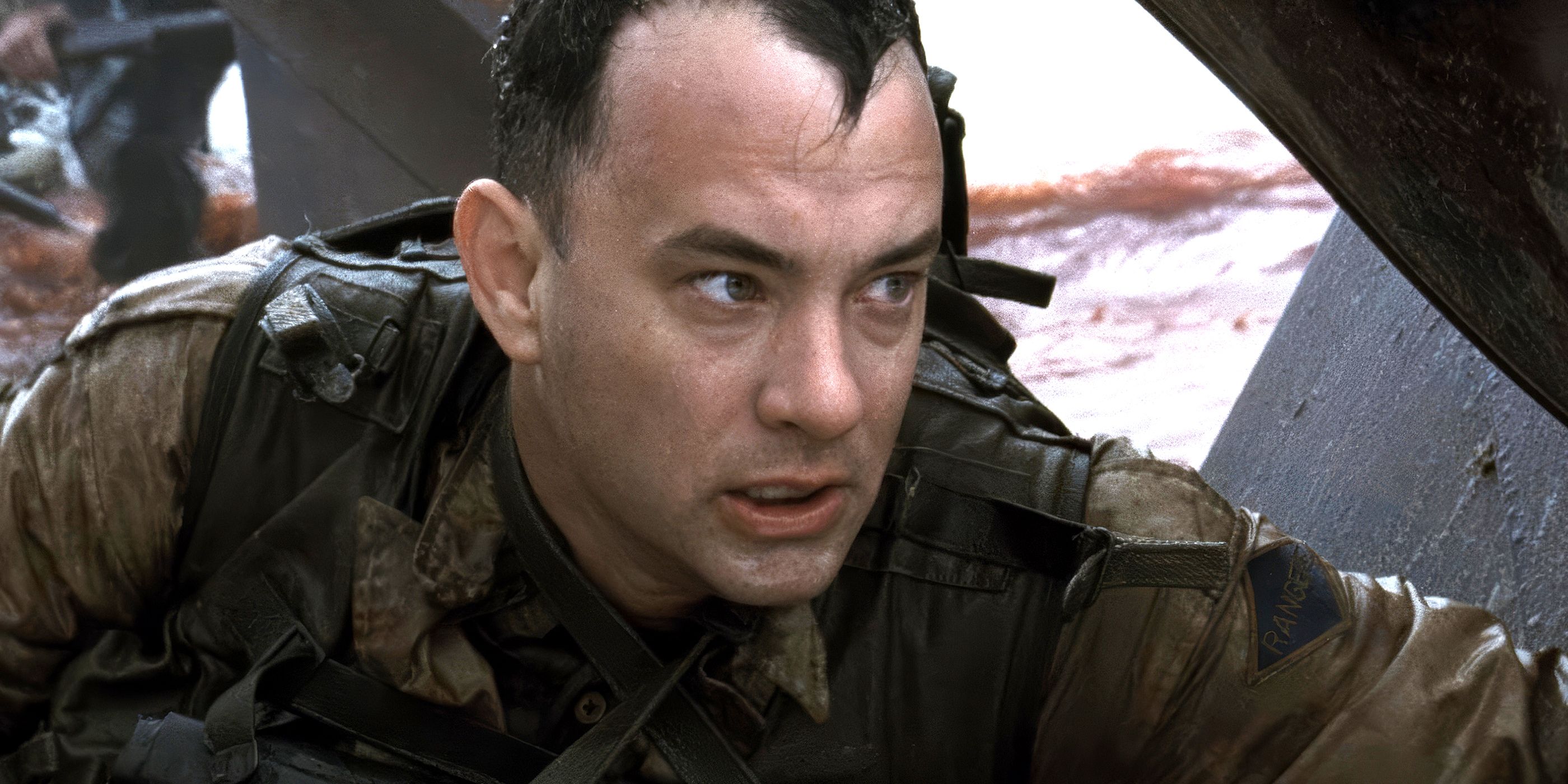 Tom Hanks crawling in Saving Private Ryan