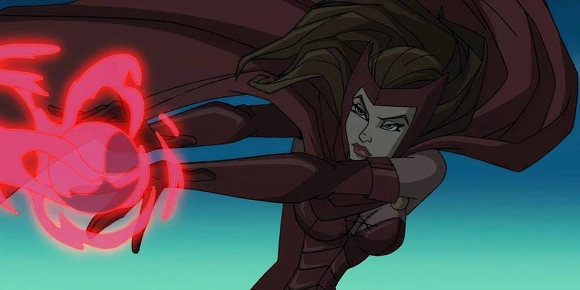 Scarlet Witch casting a spell in Wolverine and the X-Men