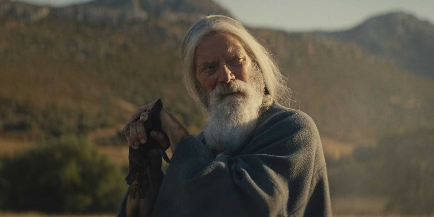 Stephen Lang as Samuel looking to the side with a furrowed brow in House of David