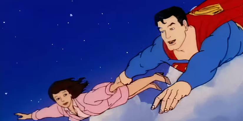 Superman and Lois flying in the 1988 animated series 'Superman'