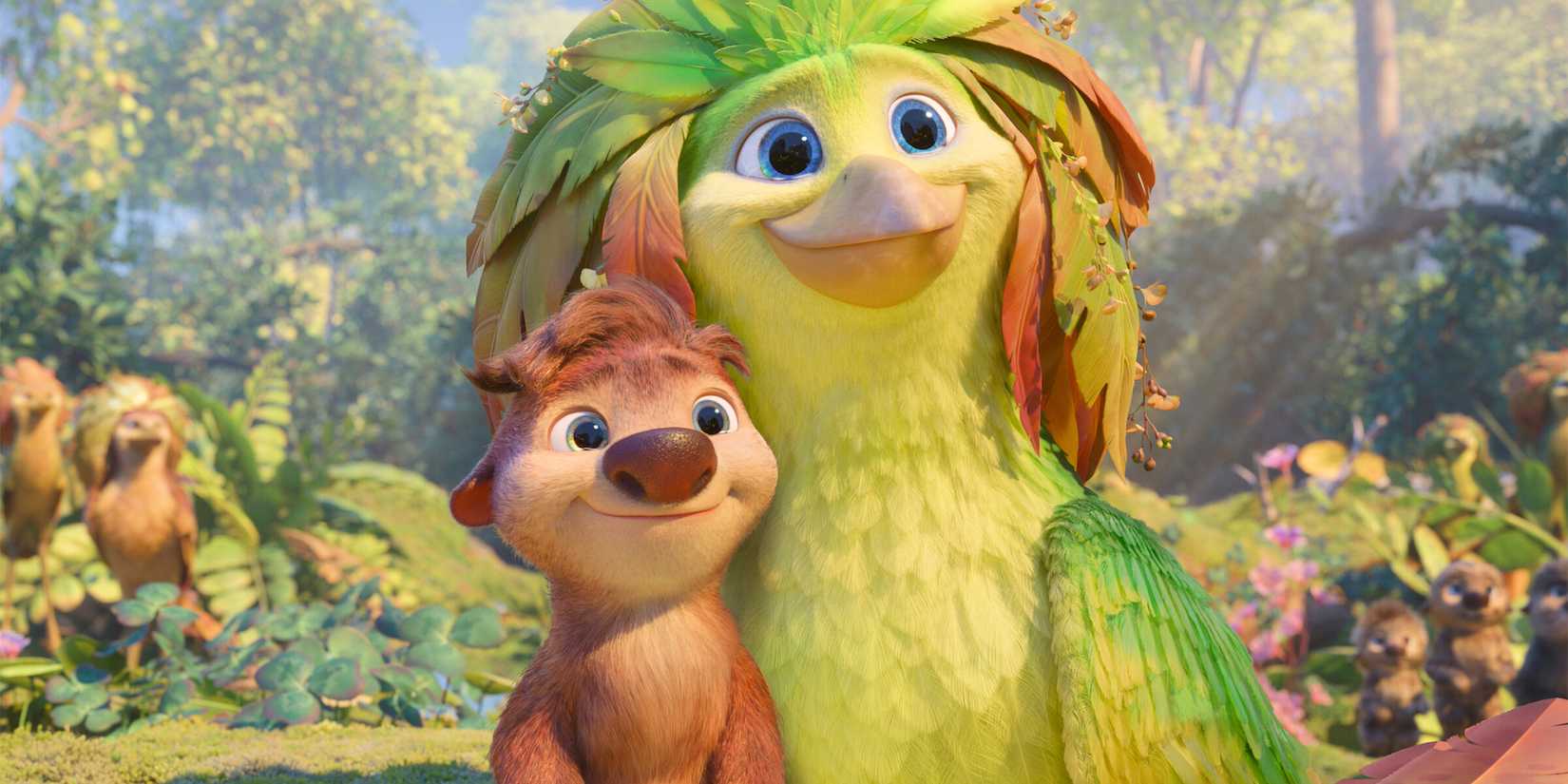 A bird and a squirrel smiling in Swapped
