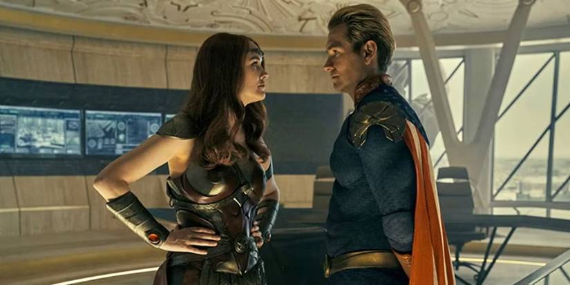 Queen Maeve and Homelander facing each other in 'The Boys'