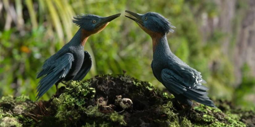 Birds surround their eggs in 'The Dinosaurs'
