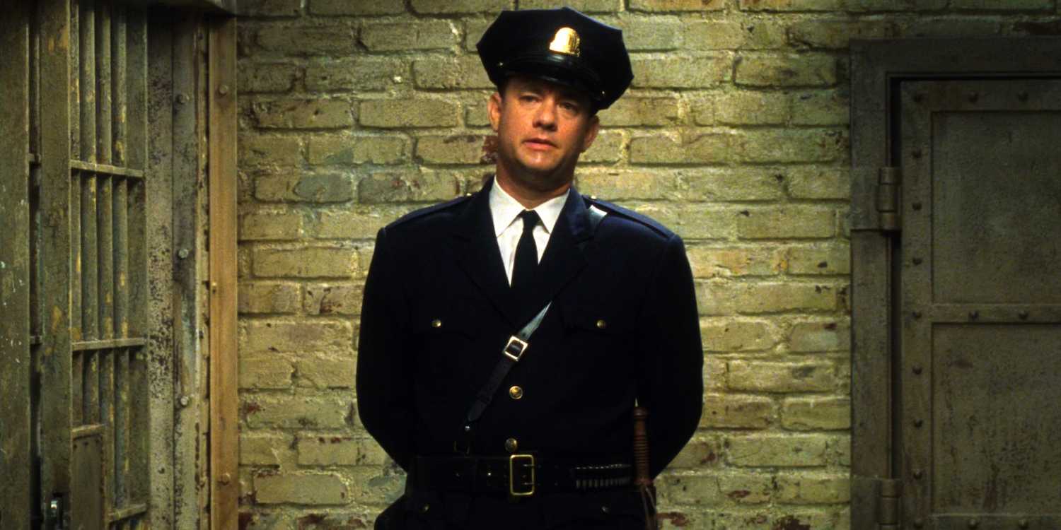 The Green Mile - 1999 - Tom Hanks stands in uniform at the end of Death Row