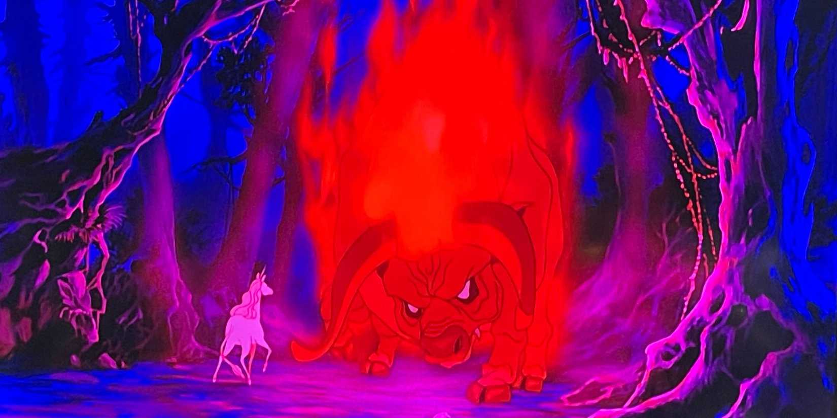 The Red Bull confronts the unicorn