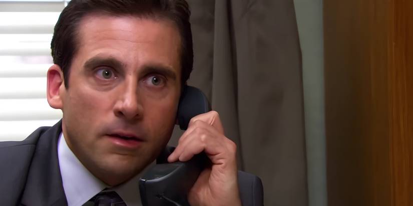 Michael (Steve Carell) on the phone in The Office episode "The Negotiation."